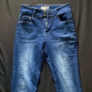 Dark wash with light wash accents jeans